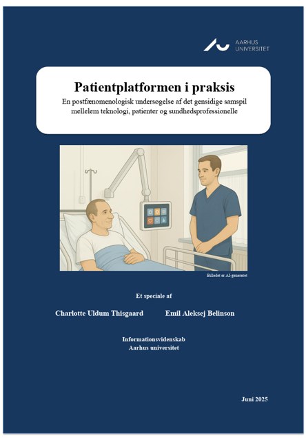 Forsiden af specialet »Patientplatformen i praksis«, Aarhus Universitet 2025