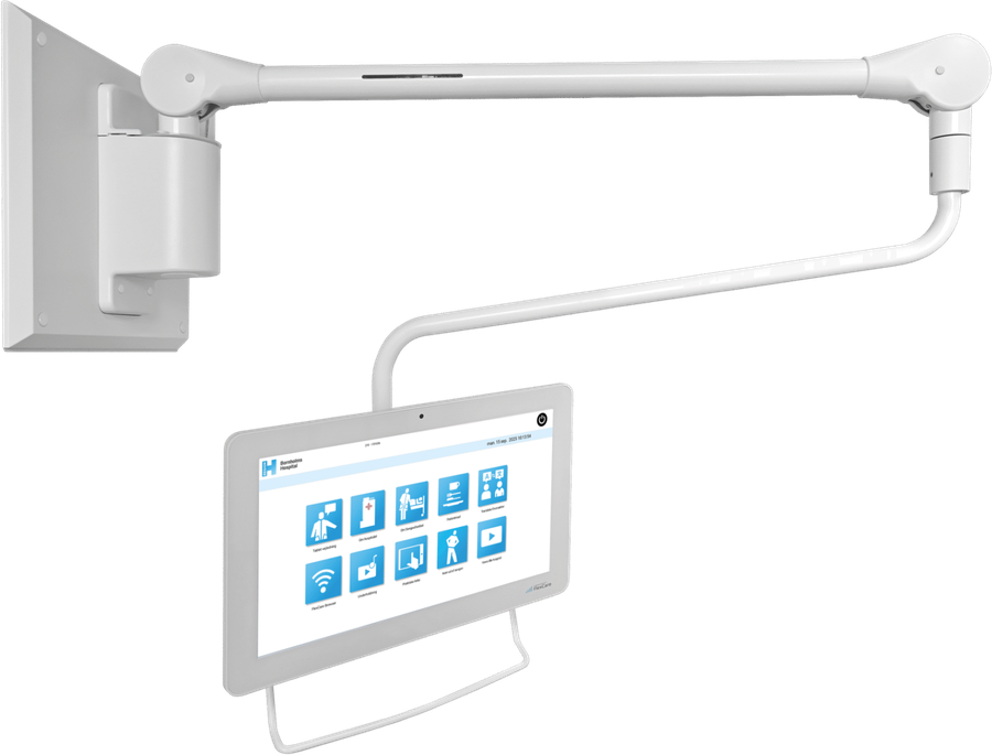FlexCare tablet på fleksibel vægmonteret monteringsarm