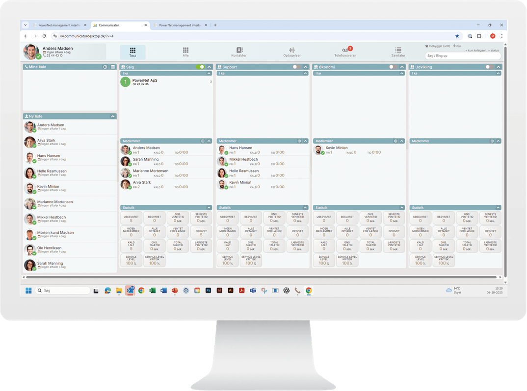 Communicator desktop-dashboard